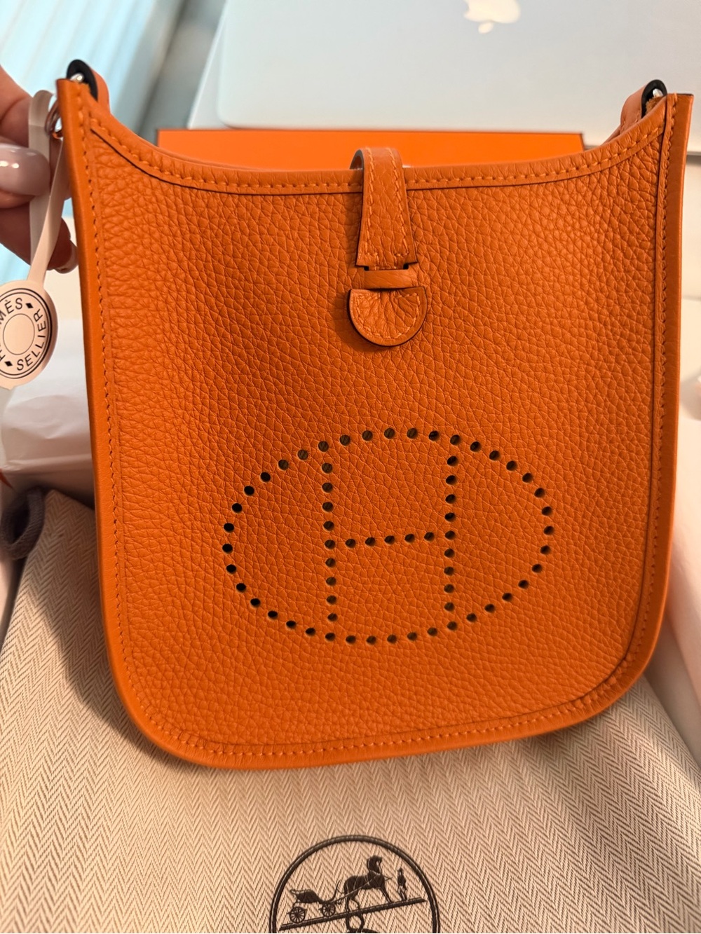 Hermes Orange Evelyne 16 Amazon Togo Leather Crossbody Bag